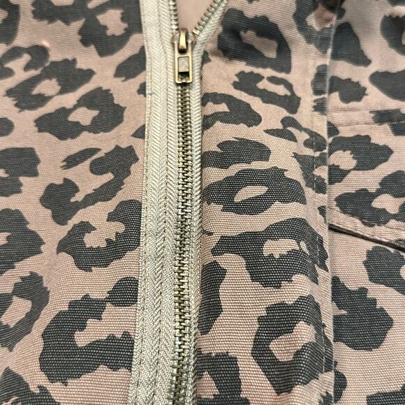 Ellison Women’s Medium Leopard Print Full Zip Jacket in 100% Cotton Lt Brown - Picture 7 of 9